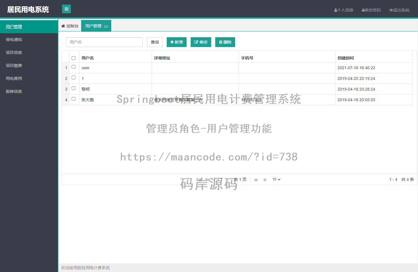 管理员角色-用户管理