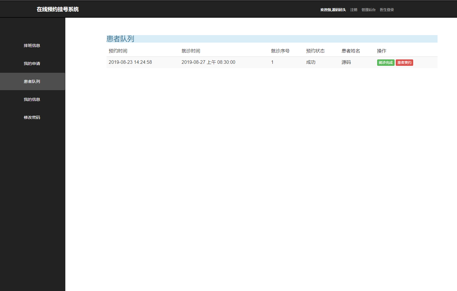 医生查看患者队列