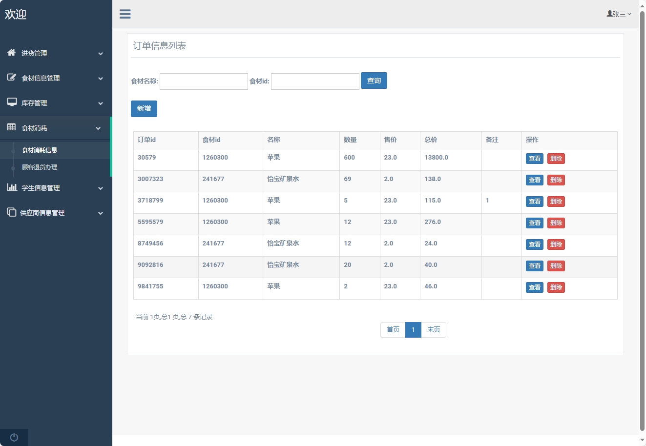 基于SpringBoot的食堂窗口销售与库存管理平台 - 订单信息管理.png界面截图