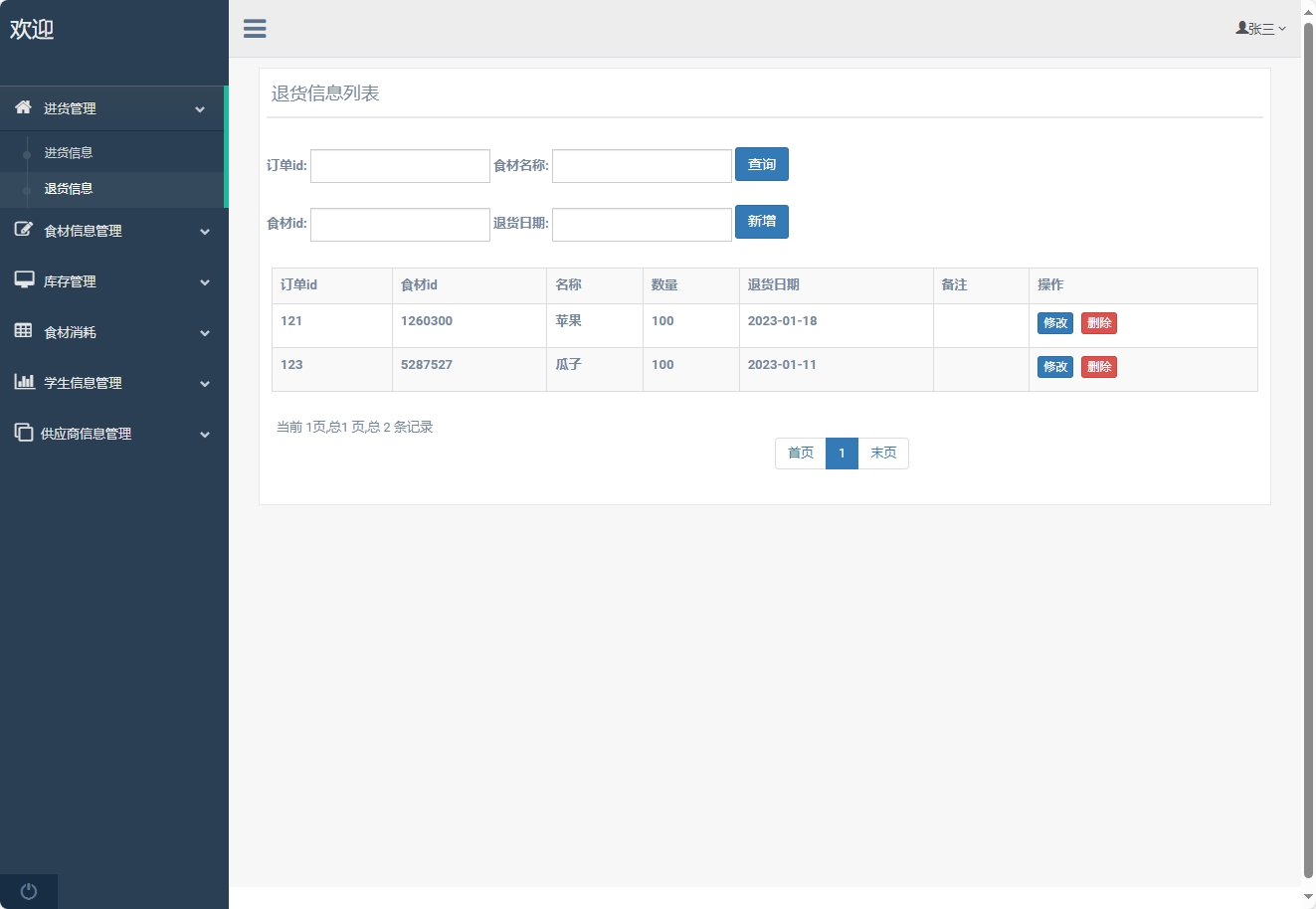 基于SpringBoot的食堂窗口销售与库存管理平台 - 退货管理.png界面截图