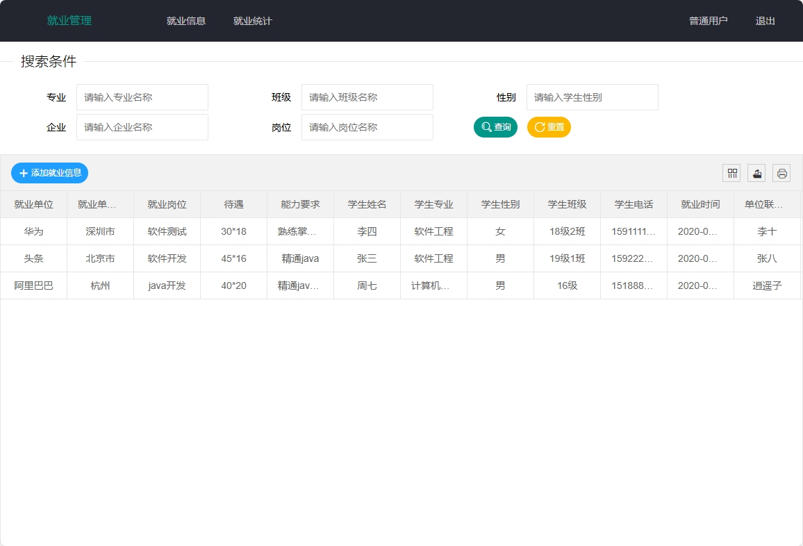 基于SpringBoot的高校就业数据管理系统 - 缩略图 3