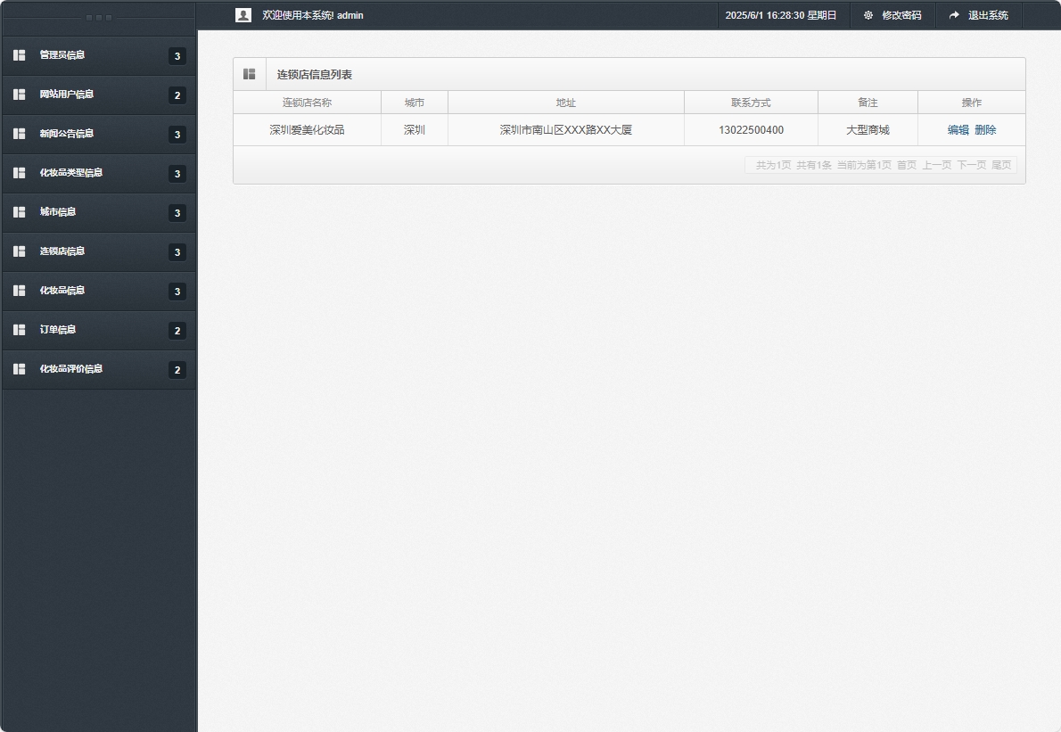 基于SpringBoot的化妆品在线销售平台 - 连锁店信息管理.png界面截图