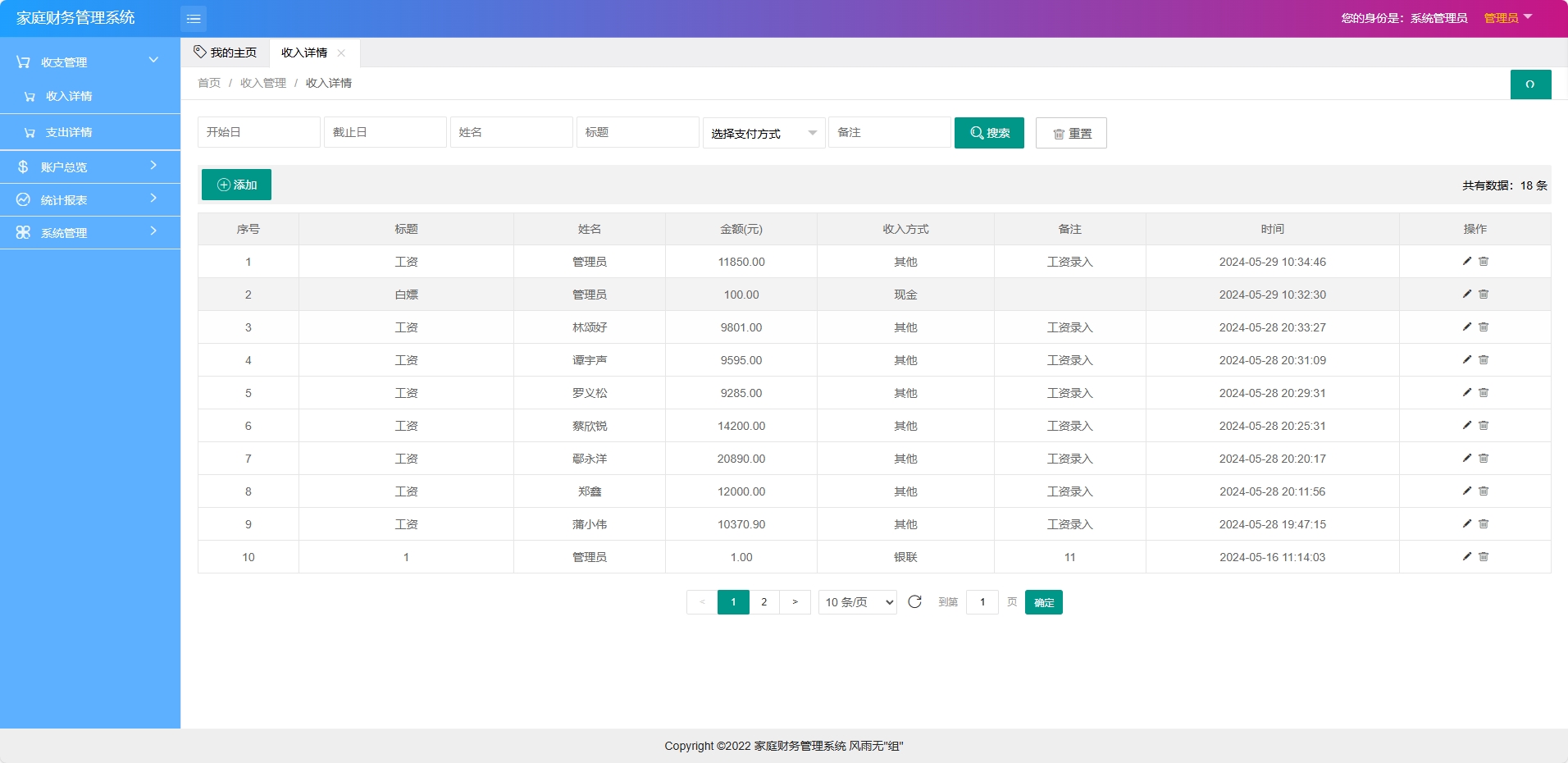 基于SpringBoot的家庭财务统计分析系统 - 收支管理.png界面截图
