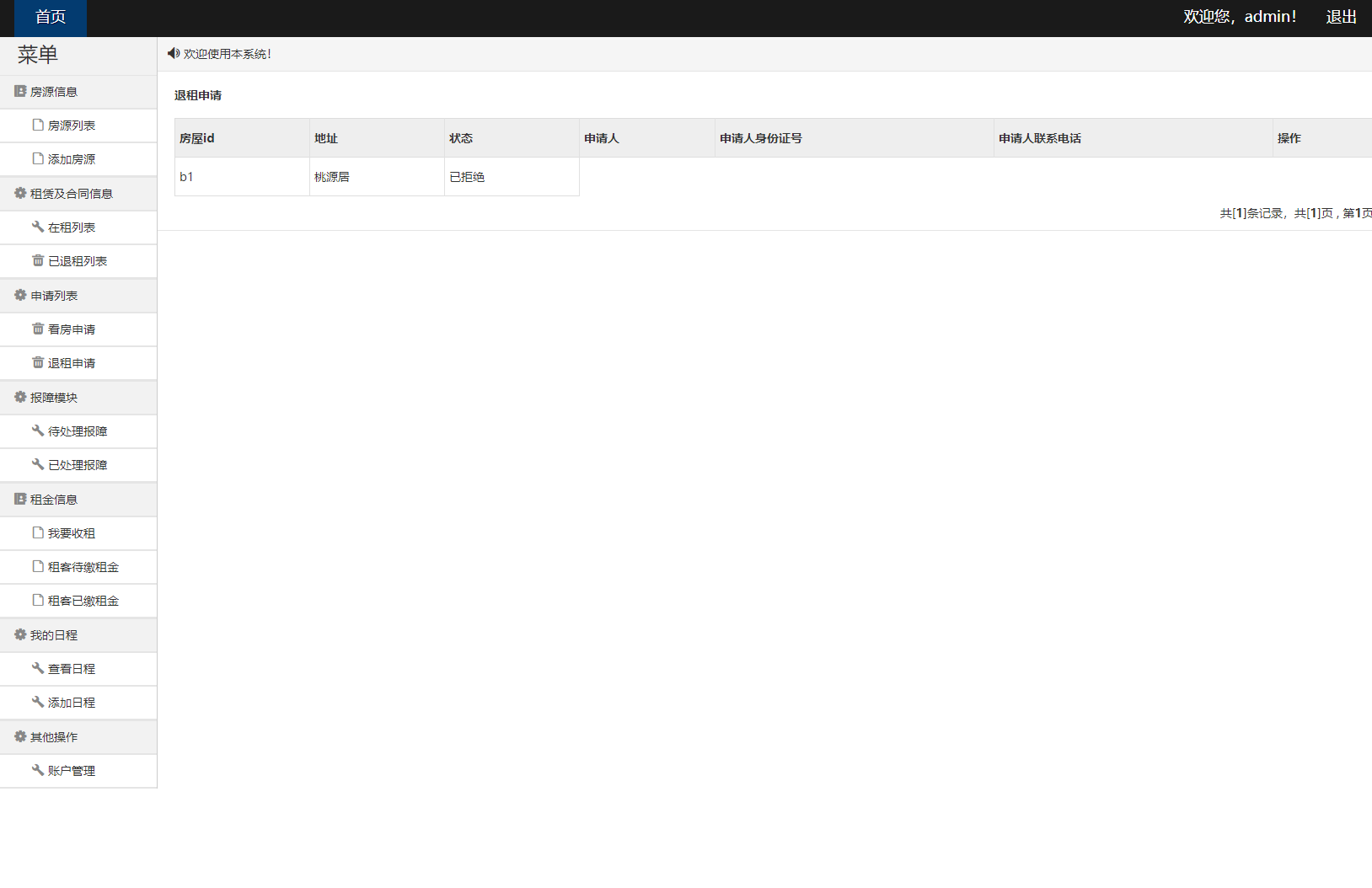 基于SpringBoot的房屋租赁信息管理平台 - 查看退租申请.png界面截图