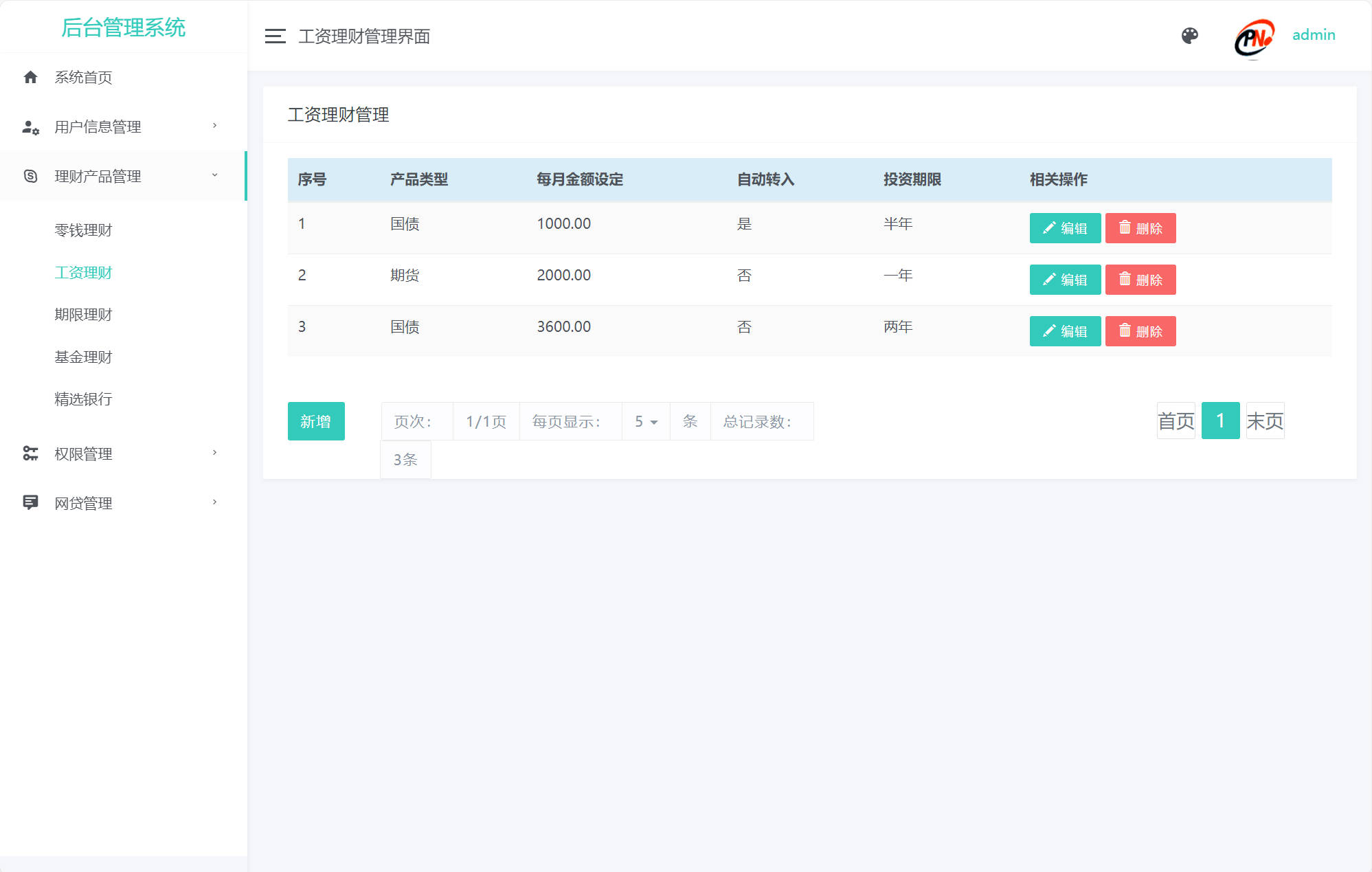 基于SpringBoot的个人理财管理系统 - 工资理财管理.jpg界面截图