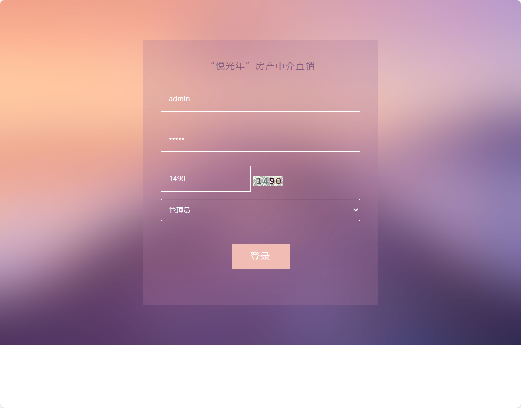 管理员登录界面
