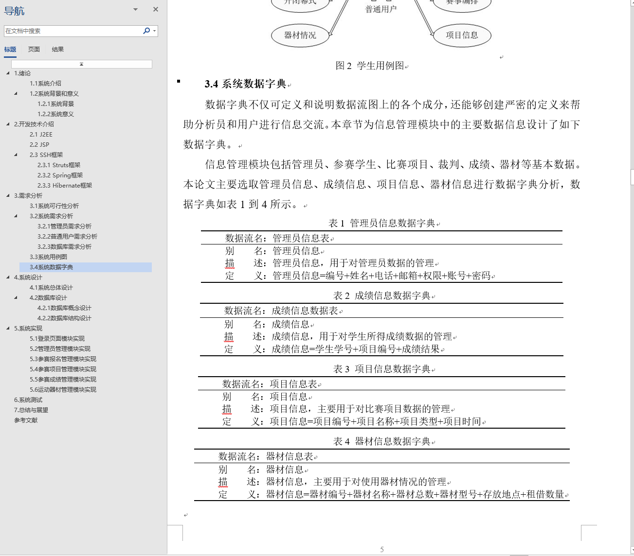基于SSH框架的校园运动会综合管理系统 - 数据字典.png界面截图