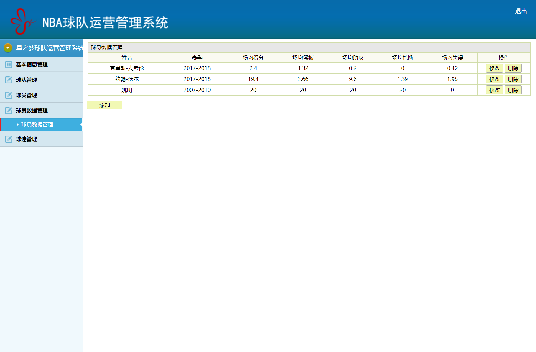 基于SSM框架的篮球队球员信息管理系统 - 缩略图 2