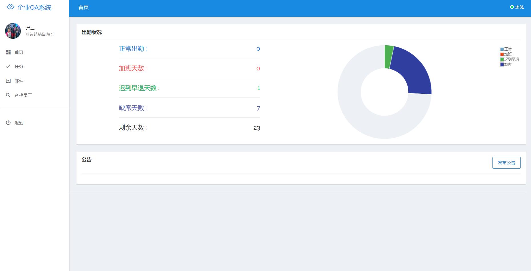 基于SSM框架的企业OA协同办公平台 - 项目主图界面截图预览