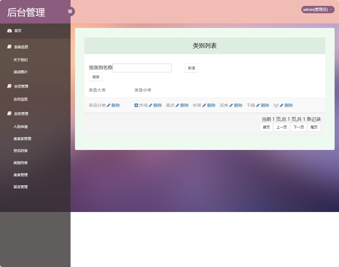 基于SSM框架的美食分享交流平台设计与实现 - 类别管理&新增.png界面截图