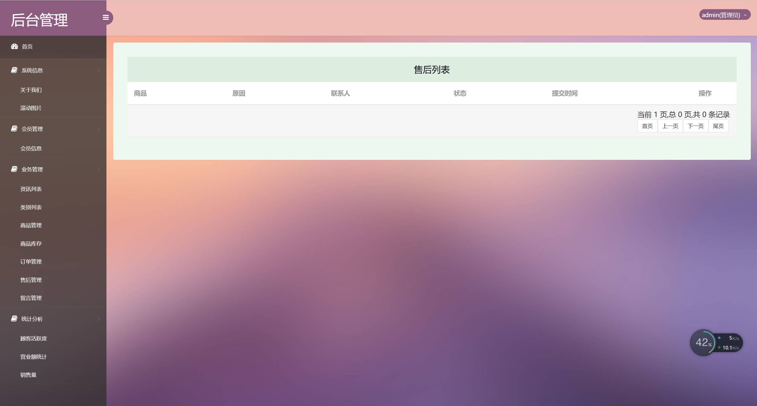 基于SSM框架的果蔬农副产品在线商城系统 - 售后管理.jpg界面截图