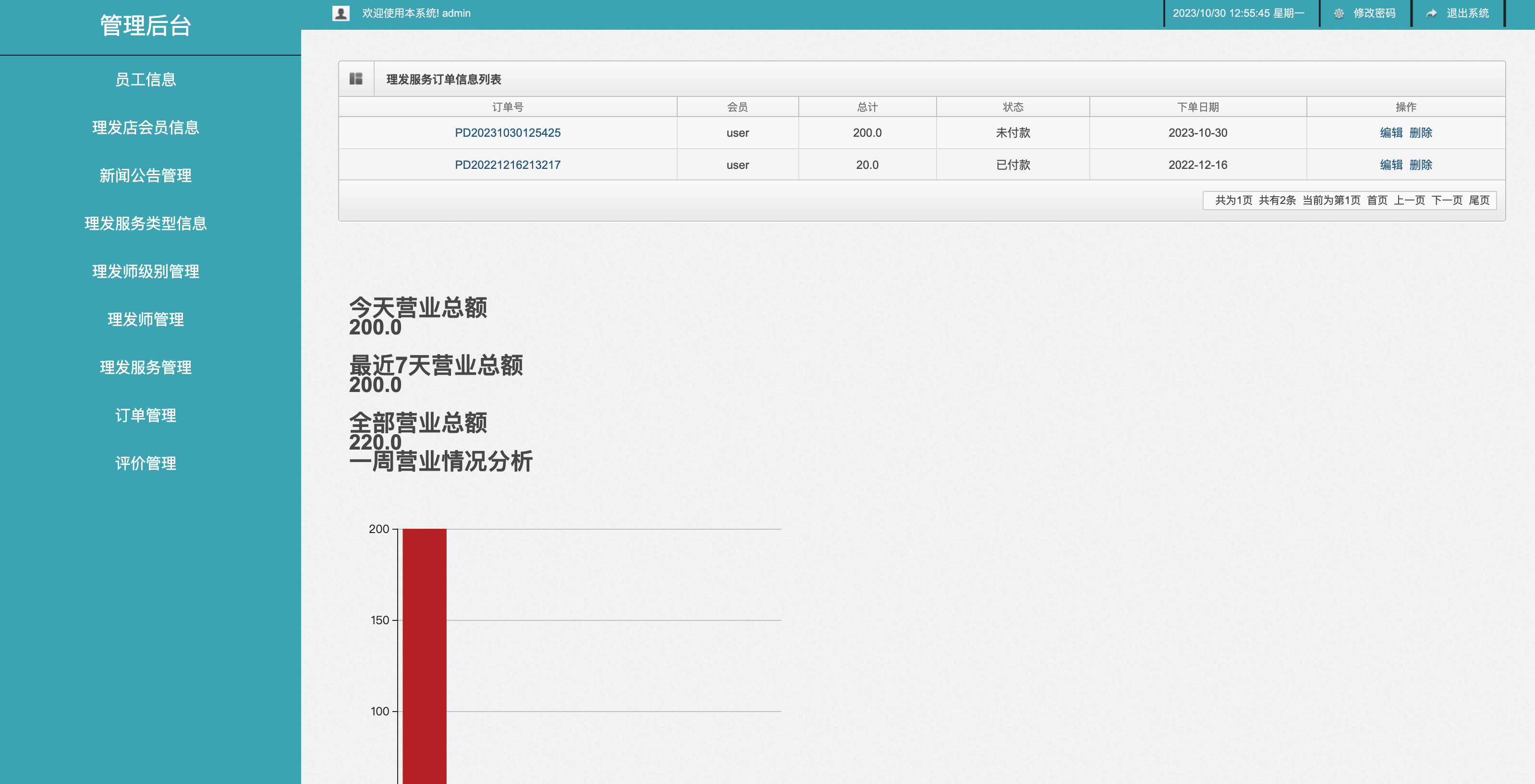 基于SSM框架的在线理发服务预约平台 - 预约订单管理.png界面截图