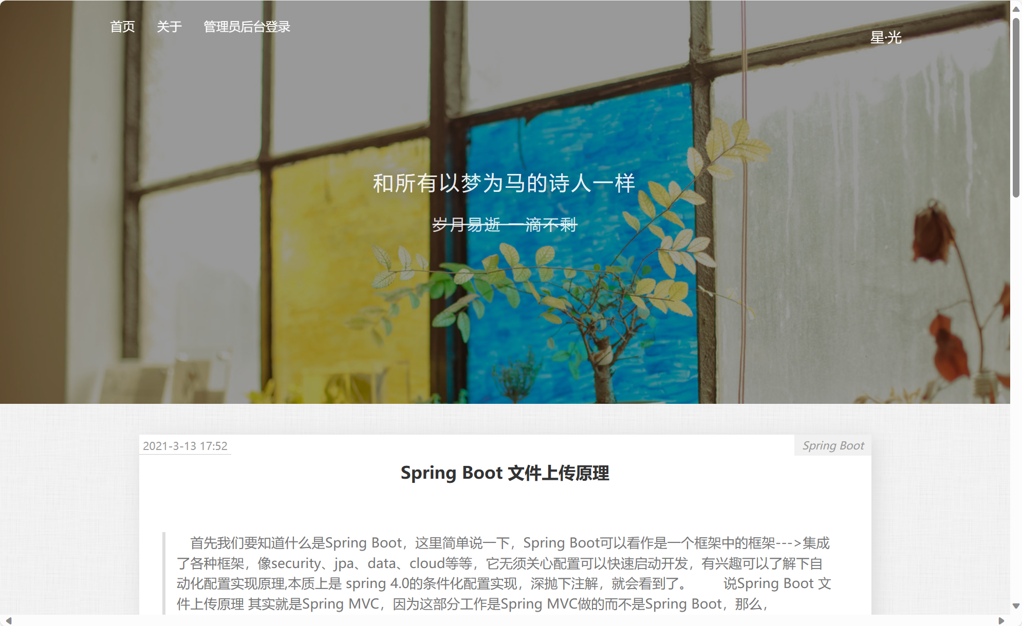 基于SSM框架的响应式个人博客内容管理系统 - 项目主图界面截图预览