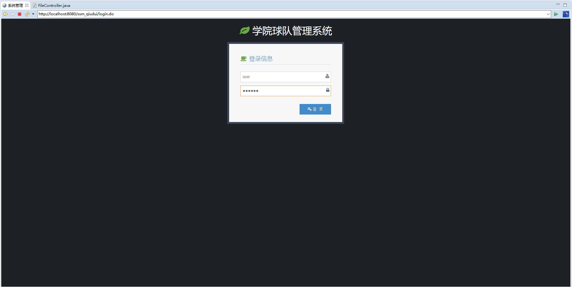 基于SSM框架的球队信息管理系统 - 项目主图界面截图预览